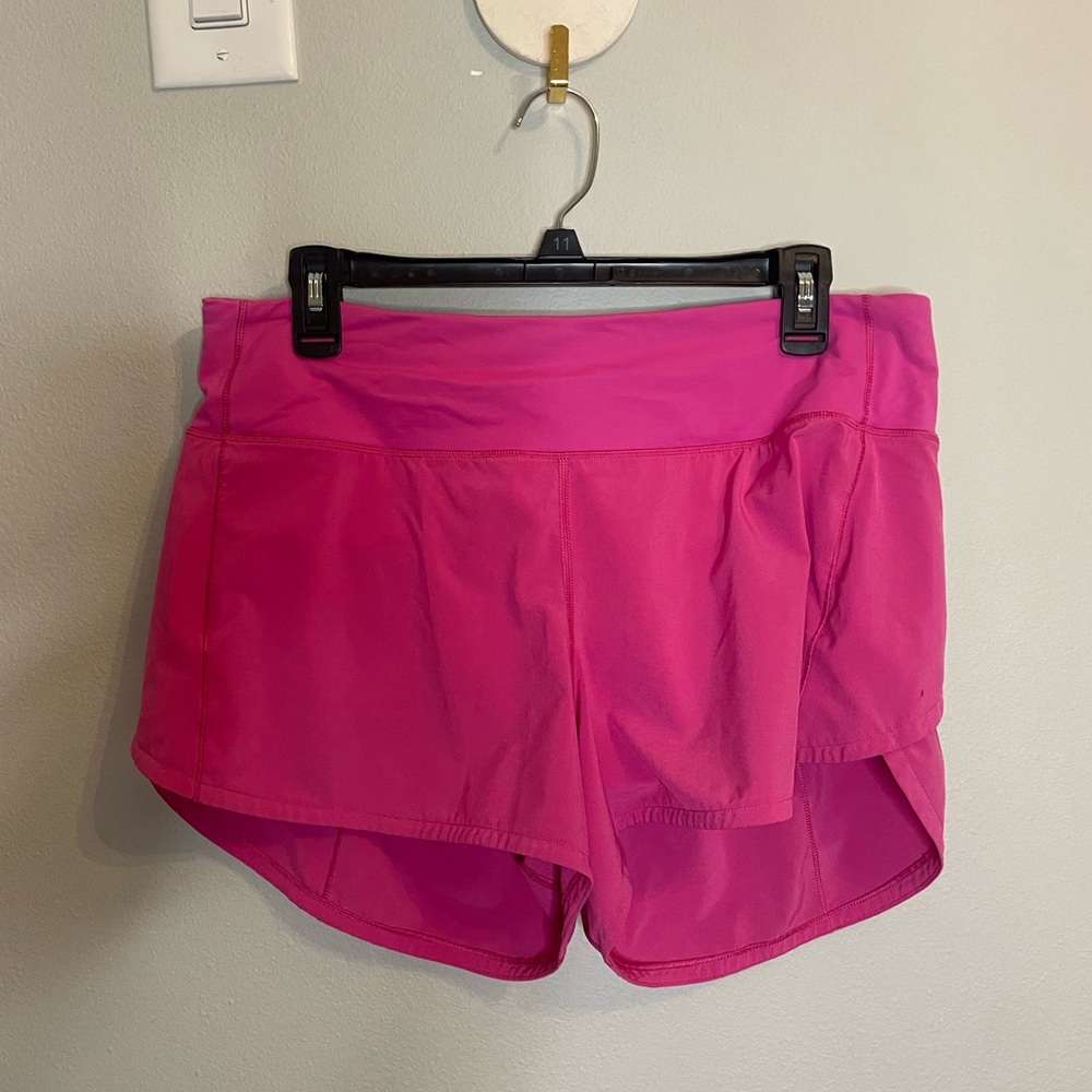 Lululemon Sonic Pink Mid-Rise 4” Speed Ups